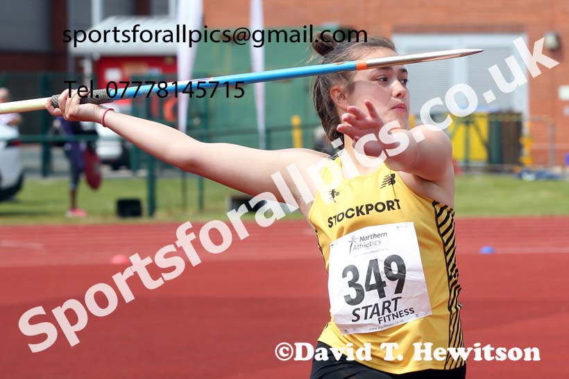 Womens under-20s javelin, 2021 Northern Senior and Under-20s Champs., Leigh. Photo: David T. Hewitson/Sports for All Pics